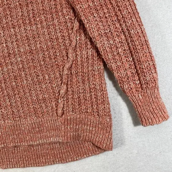 Free People Sweater XS Pink Chunky Marled Knit Long Sleeve Pullover Star Dune - Picture 7 of 11